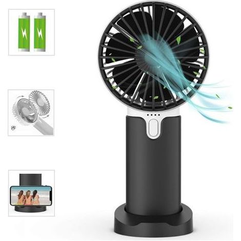 1 Mini-Tischventilator mit USB-Anschluss und 2400-mAh-Akku, für Kühlung im Freien, manueller Ventilator, Tischventilator für Zuhause, Büro usw. (1/5)