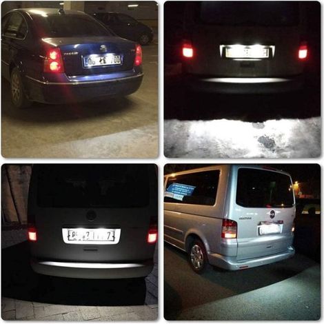 Feu De Plaque D Immatriculation - LED Blanc - Pour Volkswagen T5 T6 Transporter Multivan Caddy Golf Plus Passat Jetta Touran - Lot De 2 (1/5)