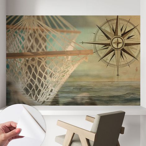 Papier peint adhésif décoratif pour salon chambre et cuisine Facile à poser avec colle Détente au bord de la mer 104x70 cm (1/5)