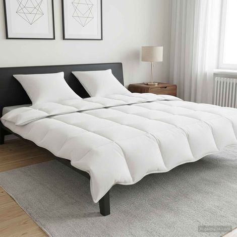 vidaXL Juego de Edredón Blanco 200 x 200 cm Poliéster, Bambú (1/5)