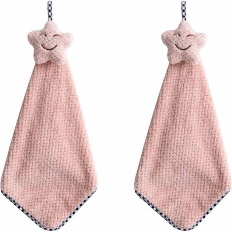 Serviettes de toilette, de bain et pour les mains en polaire corail douce et épaisse. Très absorbantes et agréables pour la peau, elles conviennent à la maison, aux voyages et au sport (rose). (1/5)