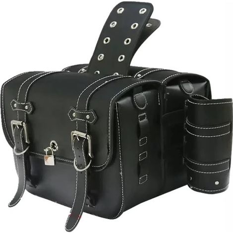 Satteltaschen, Motorradtaschen, Lederkoffer, Lederset, Federmäppchen, Custom-Chopper (1/5)