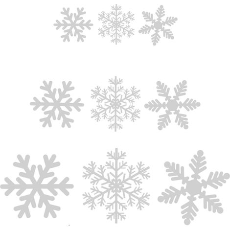 Lot de 108 flocons de neige amovibles en PVC statique pour décoration de fenêtre de Noël, portes, vitrines, façades en verre (1/5)