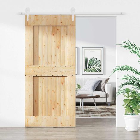 vidaXL Porta scorrevole Naturale e Bianco 100 x 210 cm