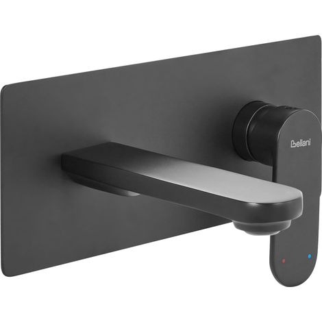 Wall Mounted Basin Mixer Tap CHUNGARA Brass Black
