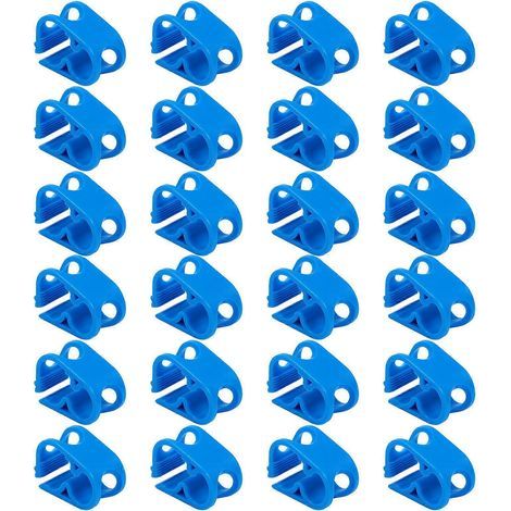 Set mit 24 verstellbaren Schlauchschellen für Aquarienschläuche und Brauflaschen – 3,5 x 2,5 cm – Blau (1/3)