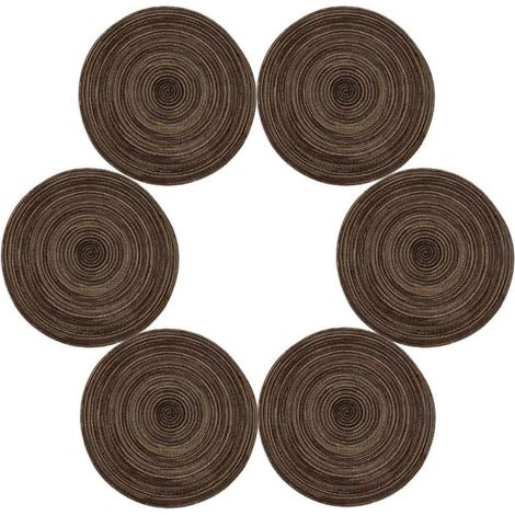 6 sets de table tressés, résistants à la chaleur, nattes de table en tissage pour dîner. (1/4)