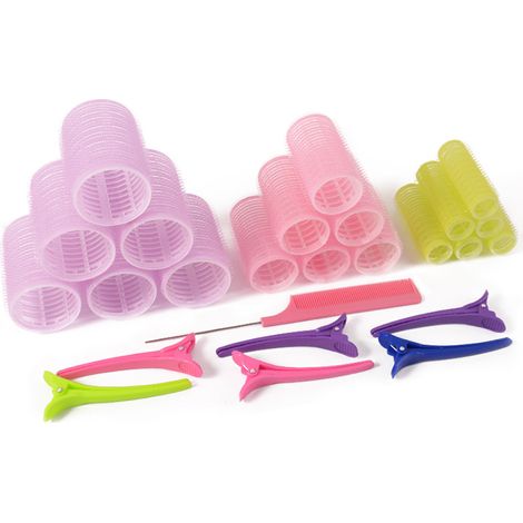 Rouleau À Boucler Auto-Adhésif - Grand Format - Pour Cheveux Mi-Séchés - Idéal Pour Boucles Salon - Lot De 12 (1/5)