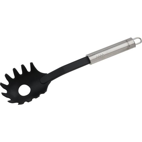 Fackelmann Spaghettilöffel Ovalgriff schwarz 32 cm Küchenhelfer