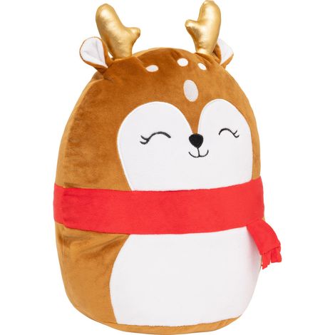 Déco de Noël Peluche Renne marron et rouge H 35 cm - Feeric Christmas (1/2)