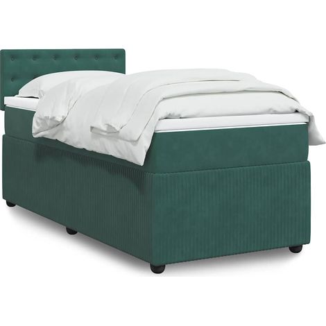 Boxspringbett mit Matratze Dunkelgrün 90x200 cm Samt vidaXL