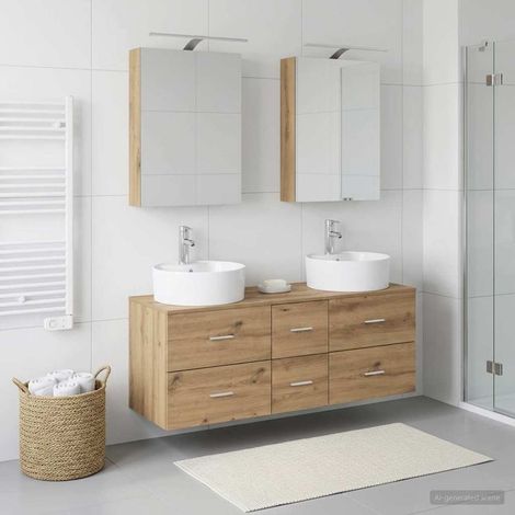 vidaXL Bathroom Furniture Set 5 pcs Artisan Oak (1/5)