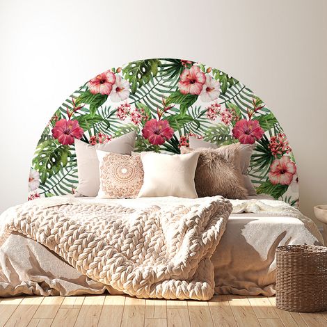 Stickers tête de lit - Fleurs - 160 x 130 cm - Pour lits (120 à 140 cm) - Adhésif MAT (1/2)