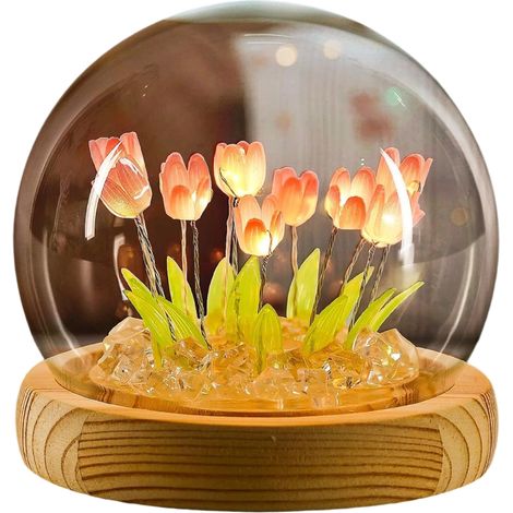 1 Kit Veilleuse Tulipe, Lumière LED Multicolore, DIY USB Pile, Décoration Bureau Cadeau (1/5)