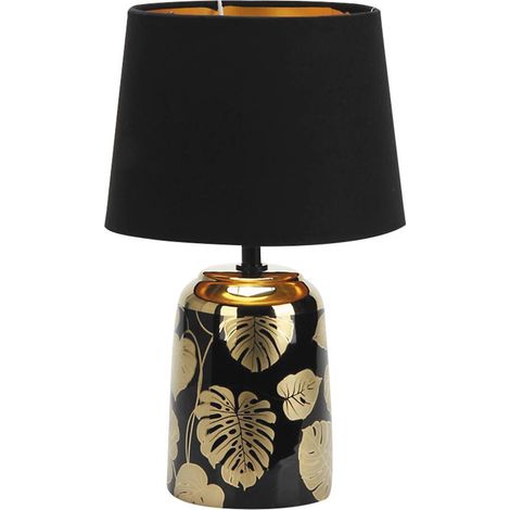 Lampe de chevet Sonal noir-or, abat-jour, E14 Rabalux