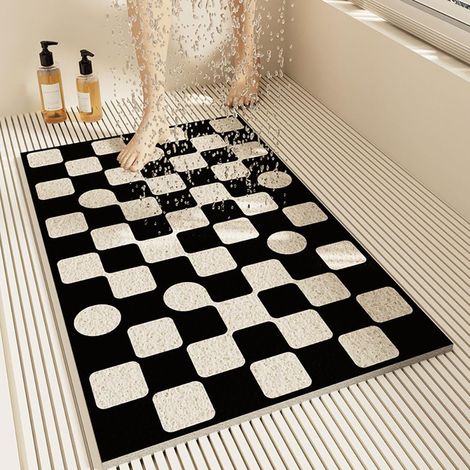 (60x90cm) Tapis de Douche Antiderapant, Tapis de Bain de Massage en Doux PVC Luffa, Moderne Style Tapis de Baignoire Antidérapant avec Trous de Drainage pour Zones Humides (1/5)