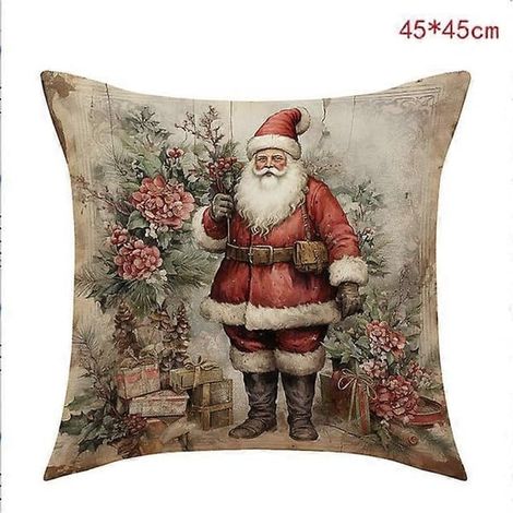Taie d'oreiller de Noël 45 cm, Père Noël, bonhomme de neige, sapin de Noël, décoration de Noël pour la maison (1/5)