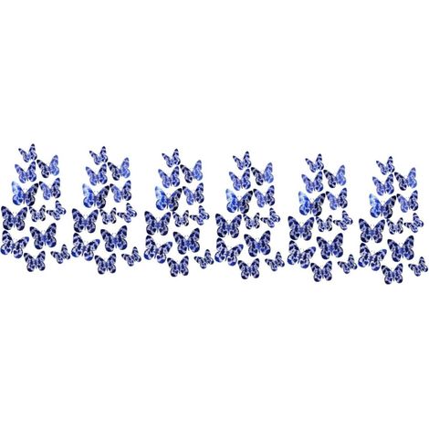 3 Ensembles Décoration De Simulée Autocollants Muraux De Chambre À Coucher Décoration Intérieure Stickers Muraux Fleur Bourrage Papier Bleu Pièces 3 (1/5)