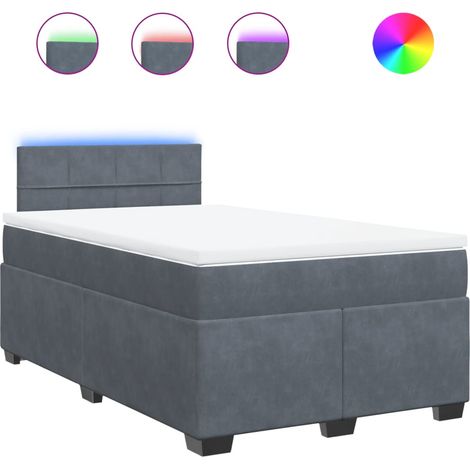 Maison Exclusive - Cama box spring con colchón terciopelo gris os (1/5)
