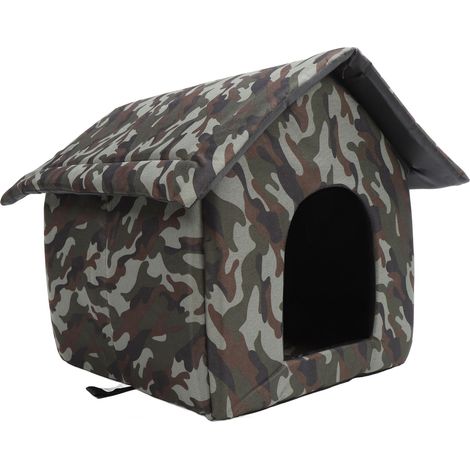 Niche extérieure amovible et imperméable pour chats et chiens errants, idéale pour l'intérieur (garage, porche, couloir), verte, taille M : 36 x 36 x 36 cm / 14,2 x 14,2 x 14,2 po (1/5)