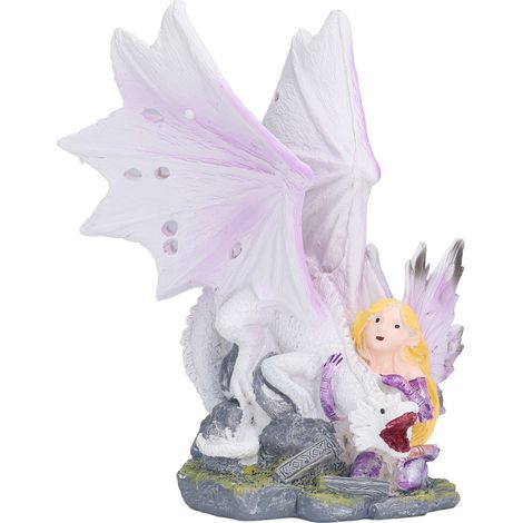 de bureau Dragon Girl sculpture en résine ornement sur pied (1/5)