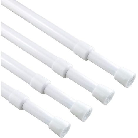 4 tringles rétractables pour rideaux 30-50 cm – Montage sans perçage – Idéal pour portes et fenêtres, cuisine, salle de bain et chambre (1/5)