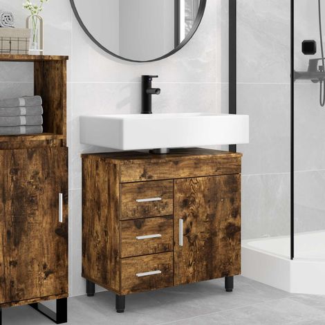 Unidad de tocador de baño Roble Ahumado 60 x 35 x 60 cm