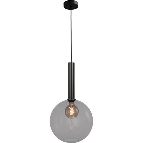 Lampe suspendue Ø 30cm Bella 2 Noir avec verre fumé - 2980-05-05-30 (1/3)