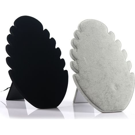 2 pièces Acrylique Velwelen colliers, standard de vente, collier pour exposition, organisateur pour bijoux pour le suspension de colliers et bijoux standard (gris, noir) (1/5)