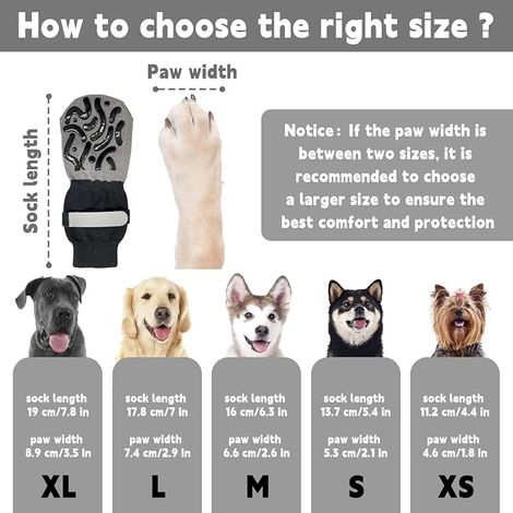 Anti-Licking Dog Socks Adjustable Pad Protection Textiles and Accessories Black XS (1/4)