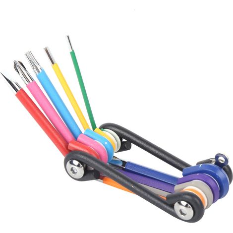 9-in-1 Multifunktions-Mini-Reparaturwerkzeugset Fahrradreparatur Sechskant-Schlitz-Kreuzsternschlüsselsatz (9-teilig) (1/5)