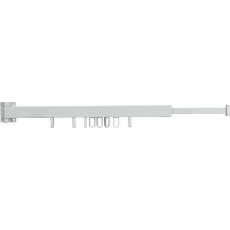 Ausziehbarer und platzsparender Wandwäscheständer mit Drehring, weiß, 60 cm, zusammenklappbar. Ideal für Balkone und Waschküchen. (1/5)