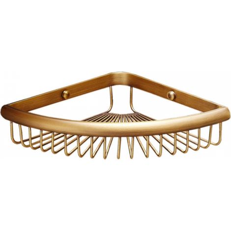 21 cm Panier de douche mural en laiton massif de  pour salle de bain, panier triangulaire de rangement à une seule couche