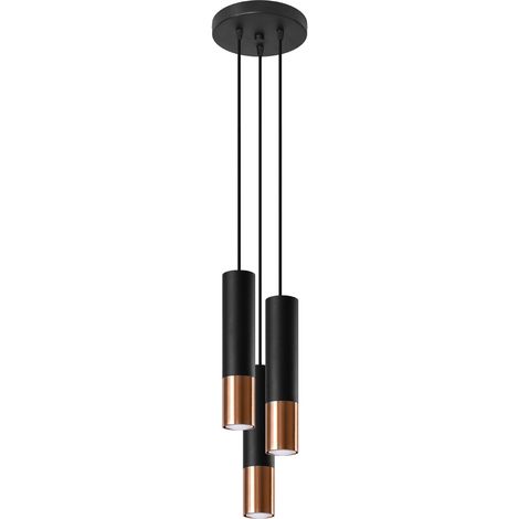LOOPEZ 3P black/copper pendant lamp (1/5)