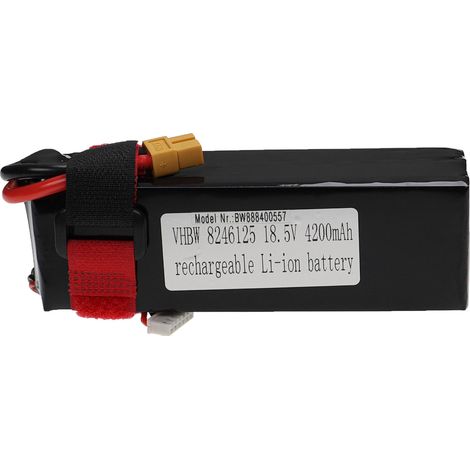 vhbw Battery compatible with XT60 Plug for Model Making Device e.g. Racing Car, Helicopter, Plane (4200mAh, 18.5 V, Li-polymer) (1/3)