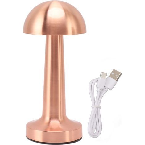 Mushroom Table Lamp, Rechargeable Bedside Lamp, Stepless Dimming, Touch Control, Home Decor (1/5)