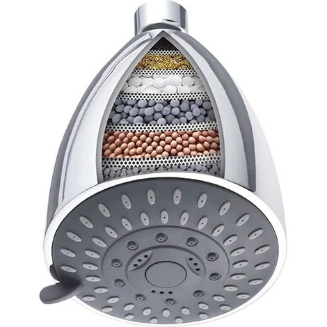Filtre de pommeau de douche, adoucisseur d'eau dure en 15 étapes Filtre de pommeau de douche avec 5 modes Cartouche filtrante adoucisseur d'eau dure (1/4)