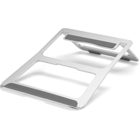 Laptop-Ständer, Tablet-Ständer, tragbar und mobil, Schreibtischständer, faltbar, Kühlbasis aus Aluminiumlegierung, Silber (1/4)