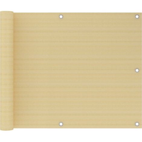 Toldo para balcón HDPE beige 75x600 cm vidaXL
