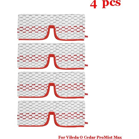 (4 pièces) Chiffons de rechange pour balai à franges de nettoyage compatibles avec les lingettes de nettoyage en microfibre Vileda Promist MAX. Accessoires lavables. (1/4)