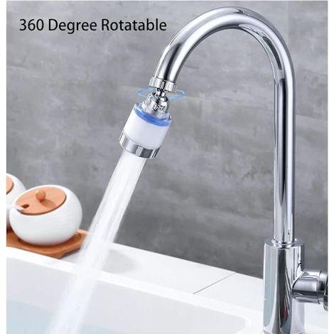 Lot de 2 filtres à eau pour robinet de cuisine avec bec rotatif à 360°, cartouche de charbon actif pour l'élimination du plomb et du chlore (1/4)