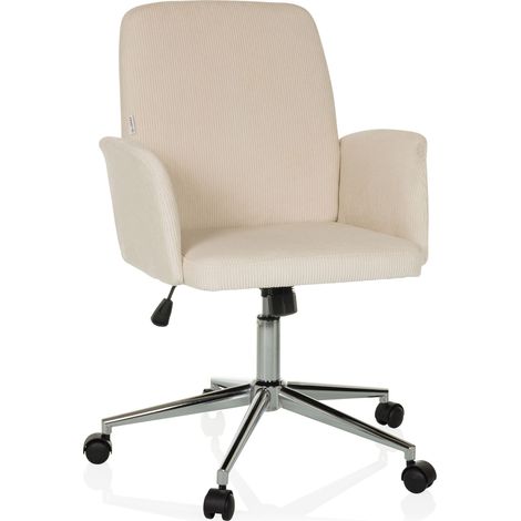 Bürostuhl / Drehstuhl / Schalenstuhl SOLAO CORD Stoff beige hjh OFFICE