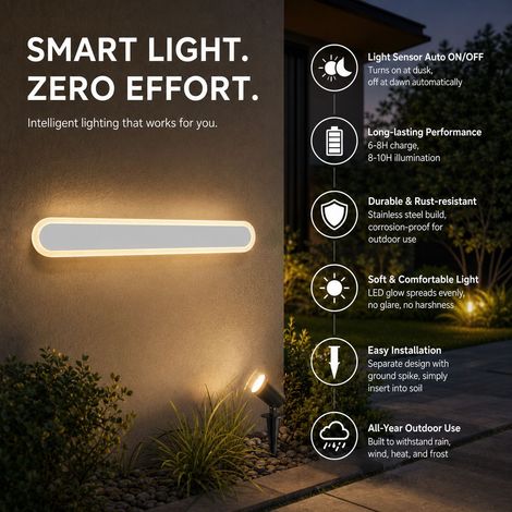 Applique murale LED design minimaliste, corps en fer laqué blanc et diffuseur acrylique, éclairage doux 15W, 40x6x3.5cm pour salon chambre (1/4)