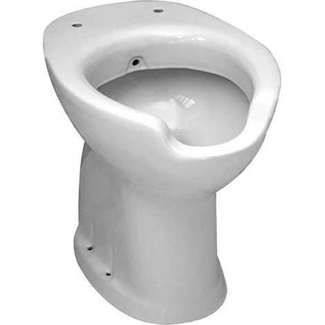 Vaso bidet per anziani e disabili con scarico a pavimento e predisposizione di flussometro