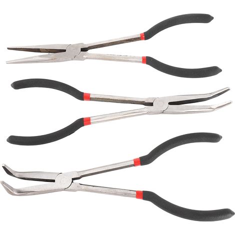 Dreiteilige Spitzzange, 28 cm (11 Zoll), Stahl, 45° und 90° (1/5)