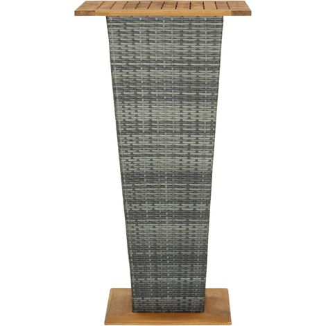 Maison Exclusive - Bartisch Grau 60x60x110 cm Poly Rattan und Mas (1/5)
