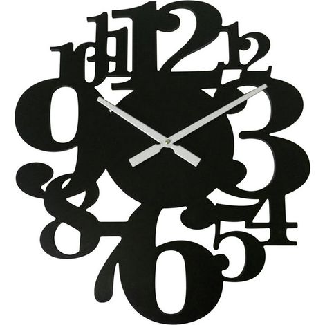 Rebecca Mobili Reloj Colgante Relojes Negro Mdf Números Grandes 55x50x4,5