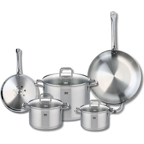 Ensemble de 2 Poêles de cuisson 24 et 32 cm et 3 faitouts 16, 20 et 26 cm Elo Profi Citrin (1/5)
