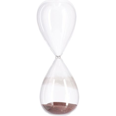 Clessidra kronos Trasparente realizzata in vetro decorazione da interno -Ø10 x h 29cm / Trasparente-Marrone (1/4)