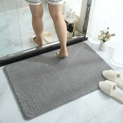 YMYNY Tapis de Douche Antidérapant, Tapis de Baignoire sans Ventouses, Tapis de Bain Loofah pour Baignoire de Salle de Bain, Séchage Rapide, Gris50x80cm (1/4)